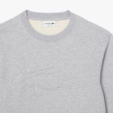 09609 Lacoste fleece embroidered crocodile sweatshirt silver chine