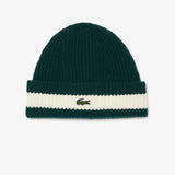 09004 Lacoste Ribbed Carded Wool Beanie Hat