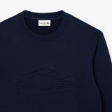 09608 Lacoste fleece embroidered crocodile sweatshirt navy blue