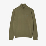 09264 Lacoste Rib Interlock Half Zip Khaki