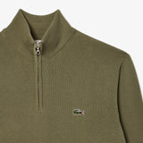 09264 Lacoste Rib Interlock Half Zip Khaki