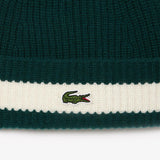 09004 Lacoste Ribbed Carded Wool Beanie Hat