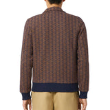 07739 Lacoste Mens Paris Jacquard Track Jacket Brown