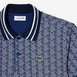 Lacoste Monogram print contrast collar Polo Shirt